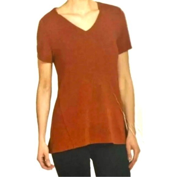 Chelsea & Theodore rust knit sweater top size large - Picture 7 of 8